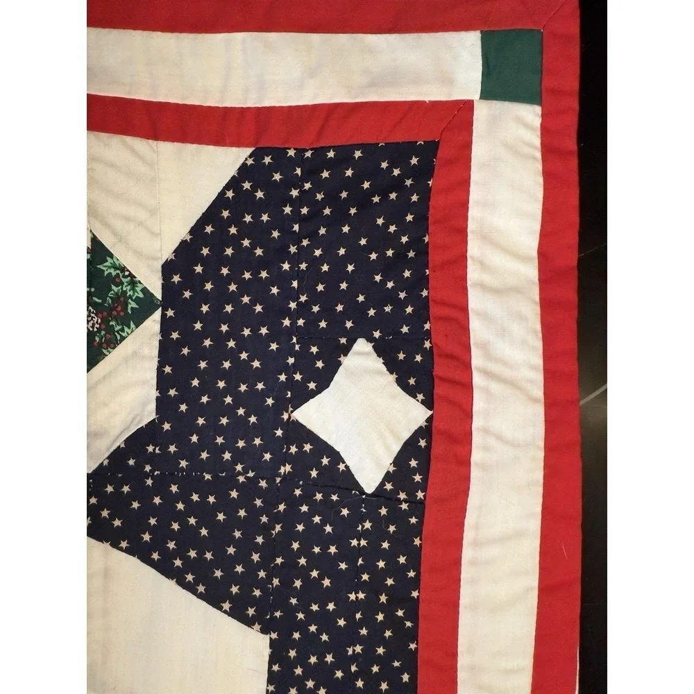 Set of 12 Vintage Quilted Christmas Placemats House Tree Stars American Pacific